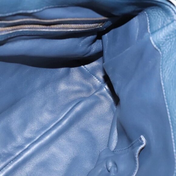 GUCCI Shoulder Bag Leather Blue Gold 338985 Auth 123404 - Picture 12 of 16